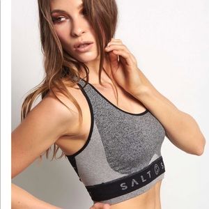 SALT Seamless Bra-Grey Ink Marble